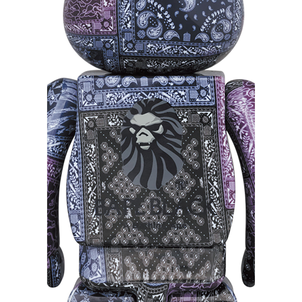 BE@RBRICK BAPE(R) BLACK BANDANA 100％ & 400％_3