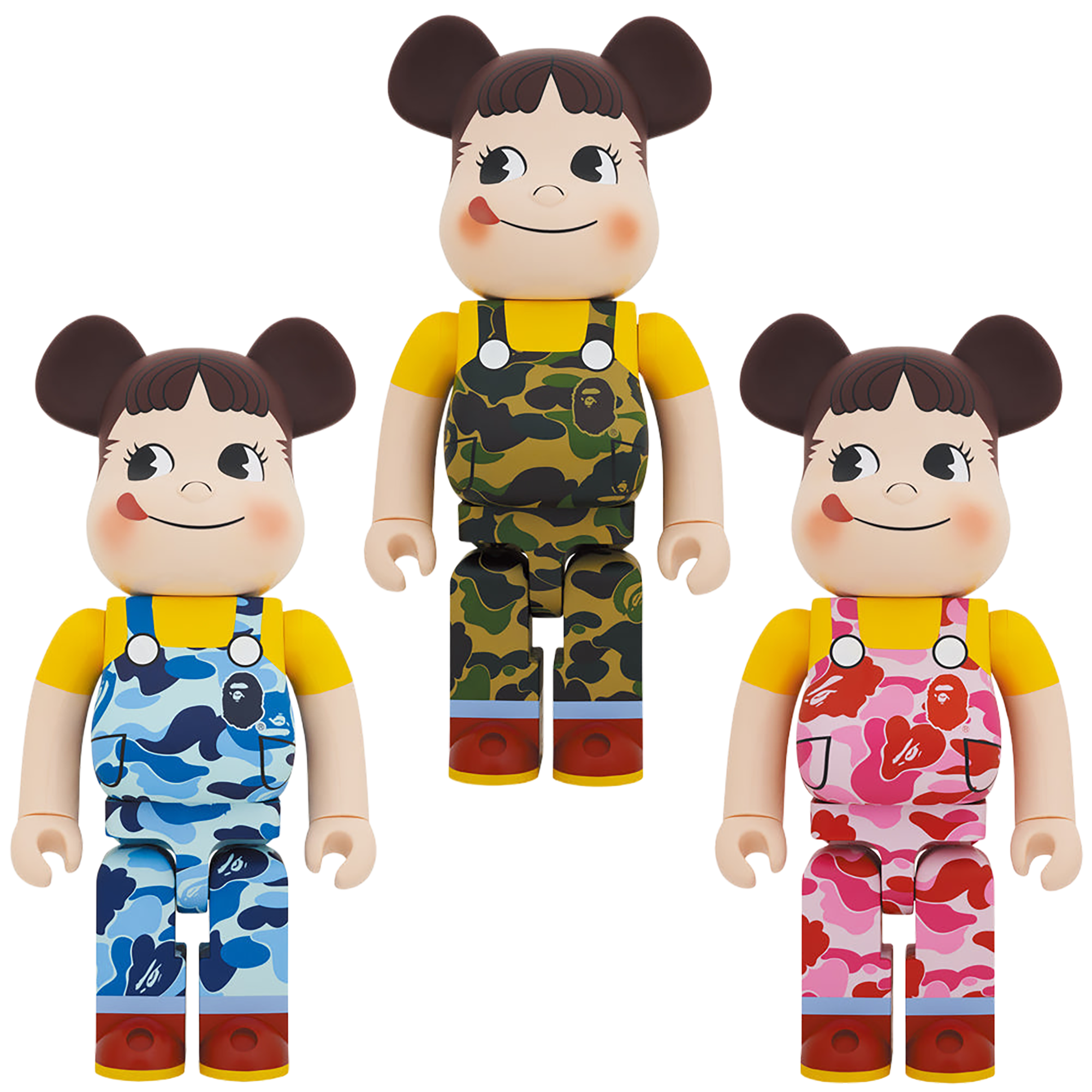 BE@RBRICK BAPE(R) Peko-chan 1000% 绿色/粉色/蓝色