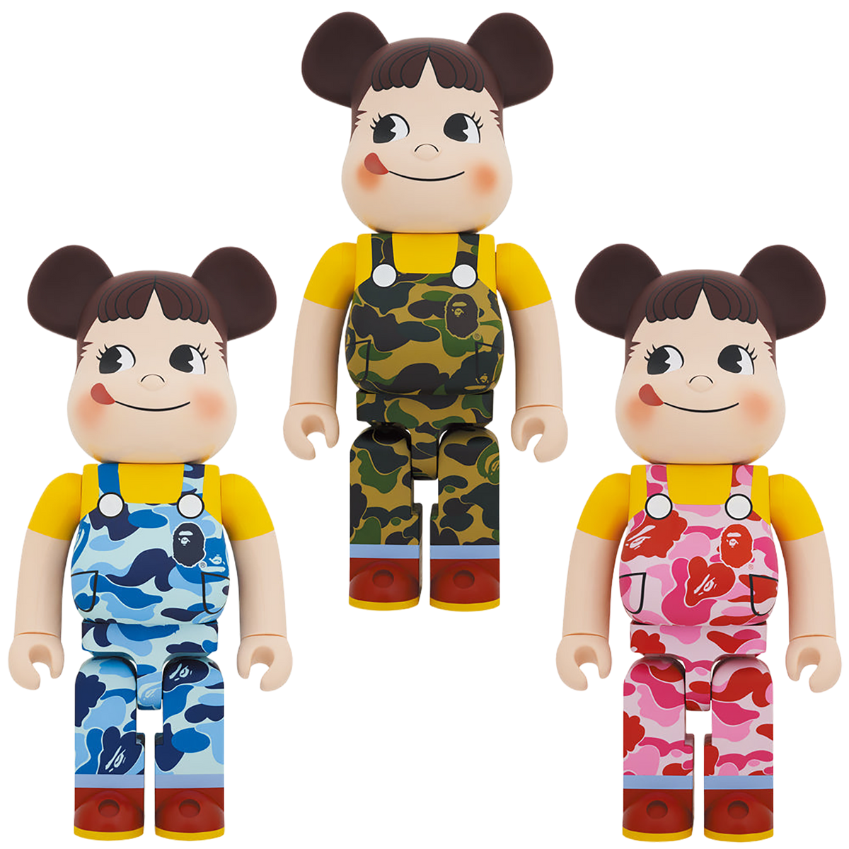 BE@RBRICK BAPE(R) Peko-chan 1000% 绿色/粉色/蓝色