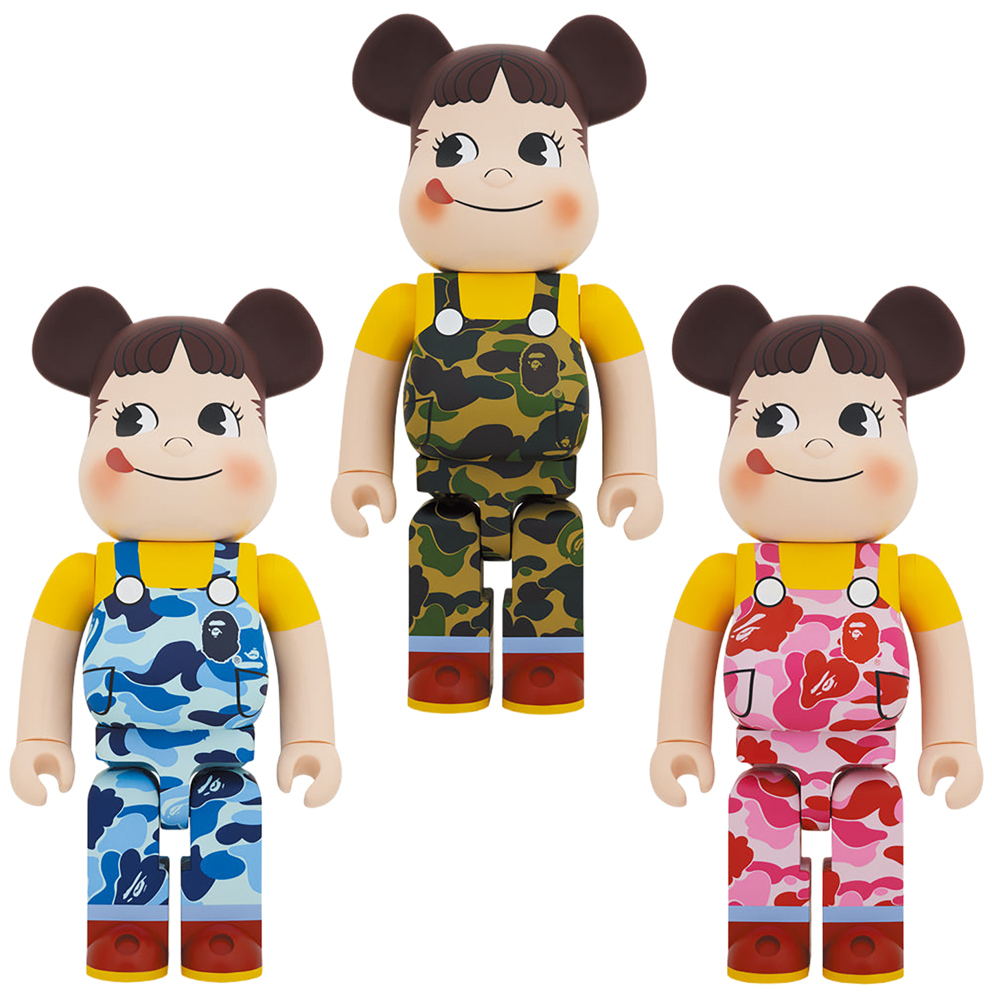 BE@RBRICK BAPE(R) Peko-chan 1000% 绿色/粉色/蓝色