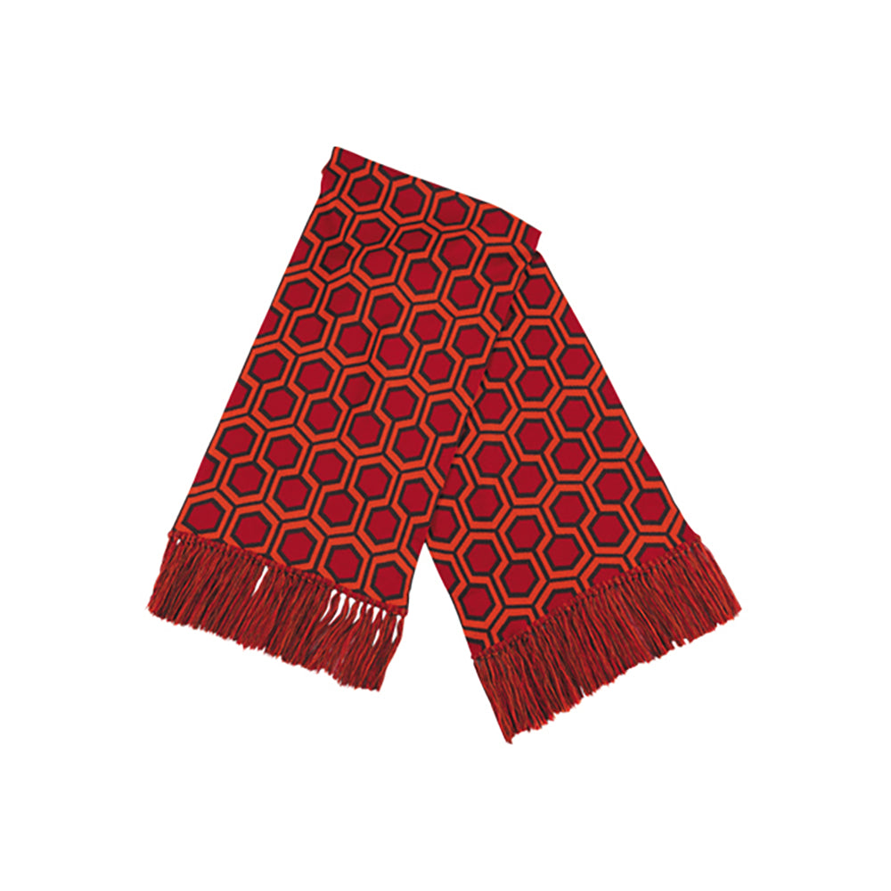 KNIT GANG COUNCIL "THE SHINING" KNIT SCARF "CARPET" ORANGE／TURQUOISE_1