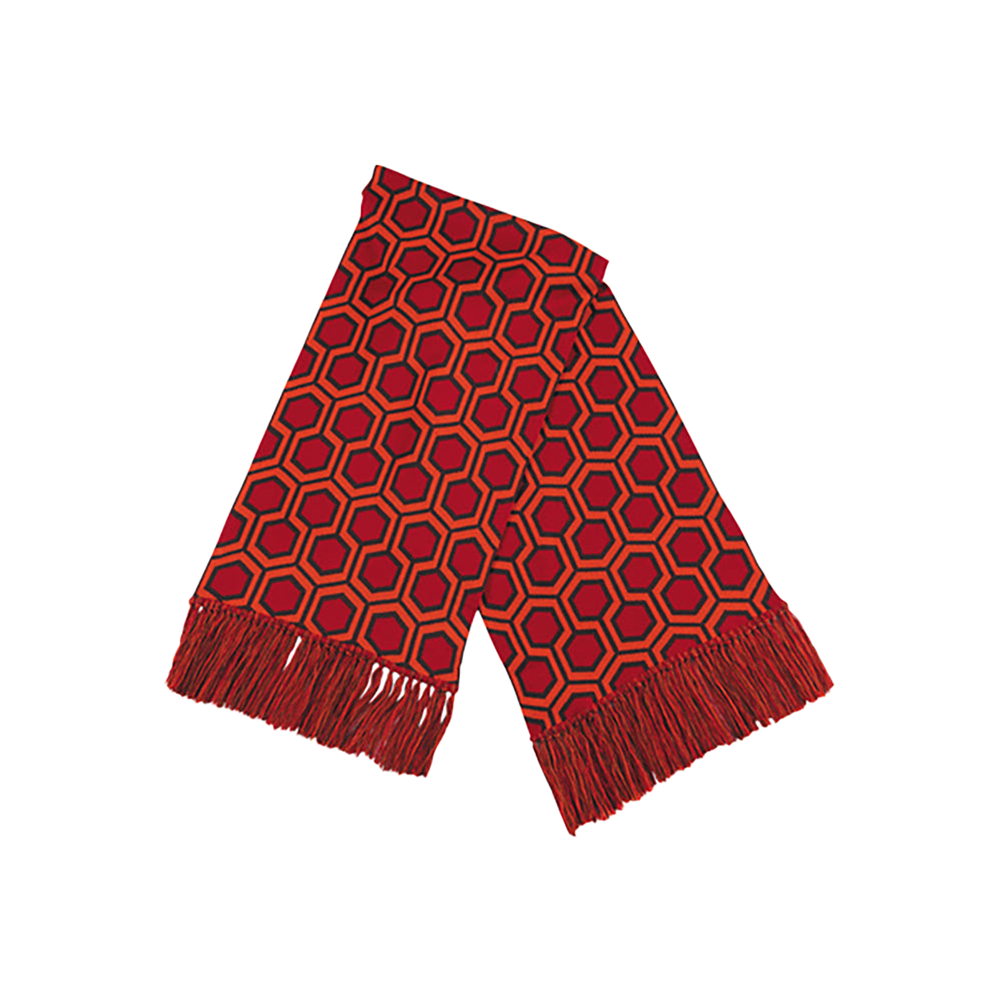 KNIT GANG COUNCIL "THE SHINING" KNIT SCARF "CARPET" ORANGE／TURQUOISE
