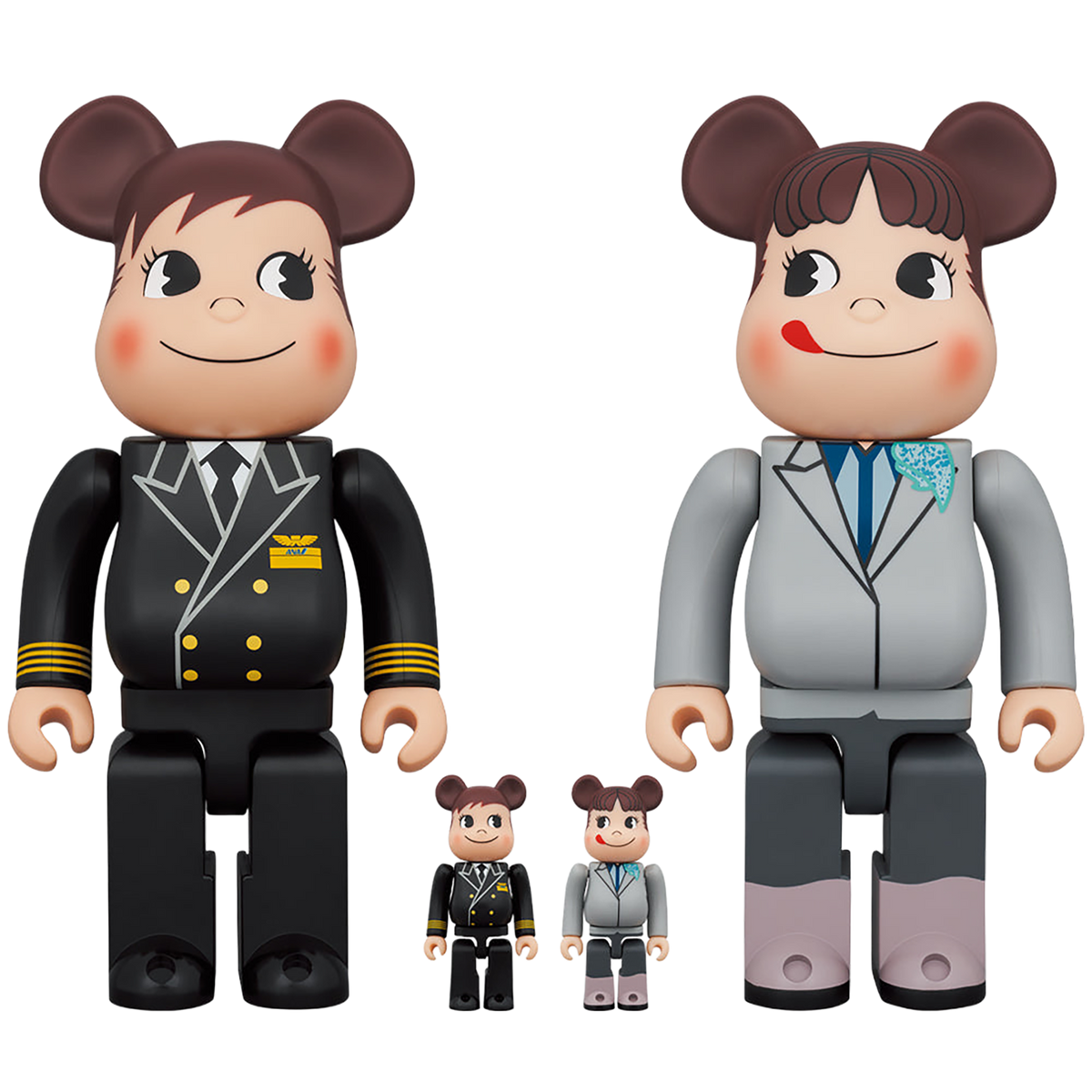 <ANA Original> BE@RBRICK for ANA CAPTAIN Poco-chan & CA 第 10 代 Peko-chan 100% & 400% 4 件套