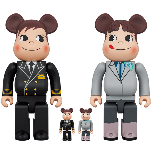 ＜ANA original＞BE@RBRICK for ANA CAPTAIN Poco-chan & CA 10th generation Peko-chan 100% & 400% set of 4