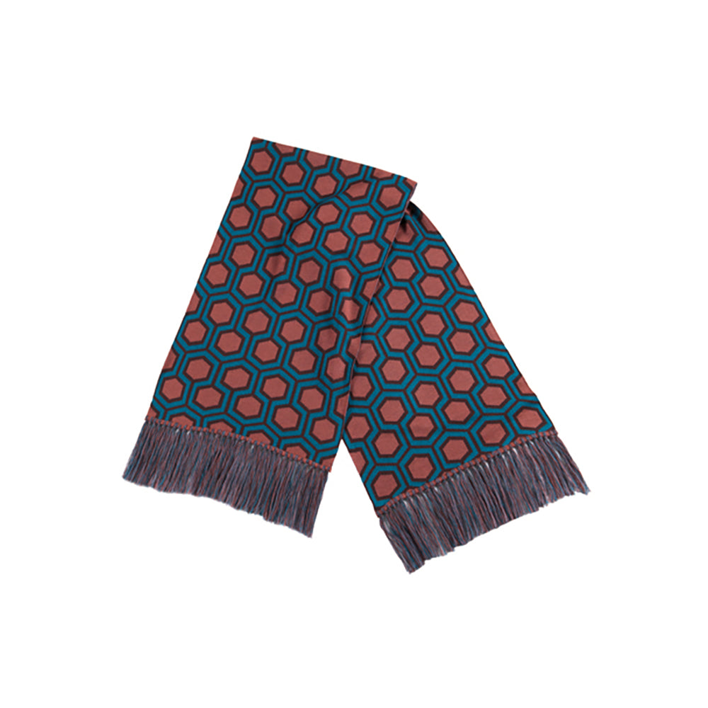 KNIT GANG COUNCIL "THE SHINING" KNIT SCARF "CARPET" ORANGE／TURQUOISE_2