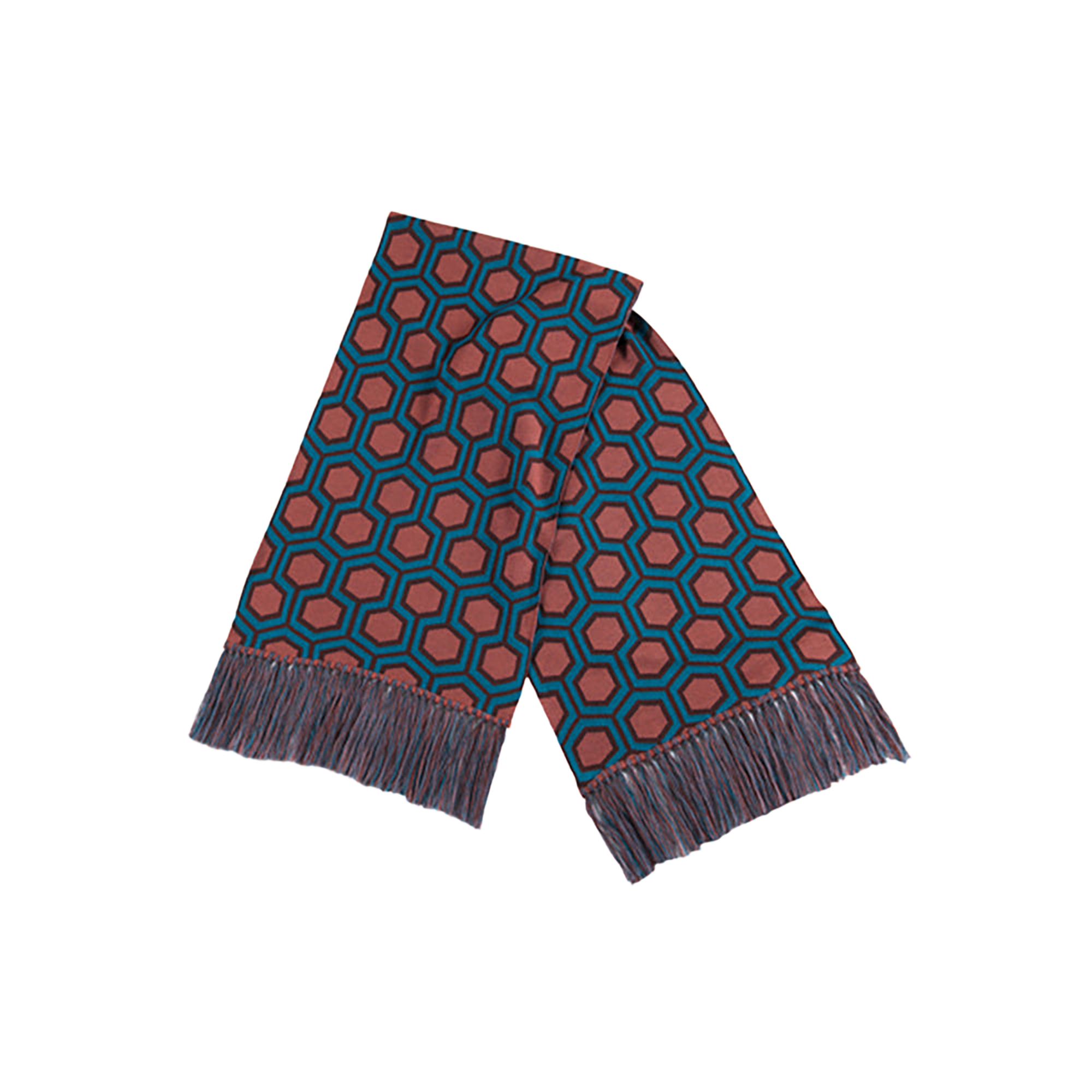 KNIT GANG COUNCIL "THE SHINING" KNIT SCARF "CARPET" ORANGE／TURQUOISE