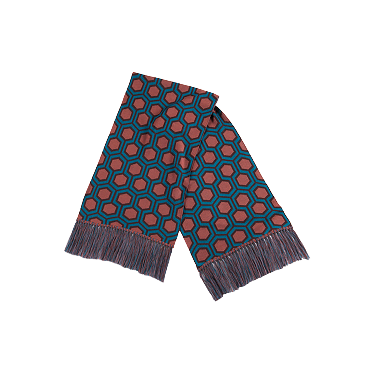 KNIT GANG COUNCIL "THE SHINING" KNIT SCARF "CARPET" ORANGE／TURQUOISE