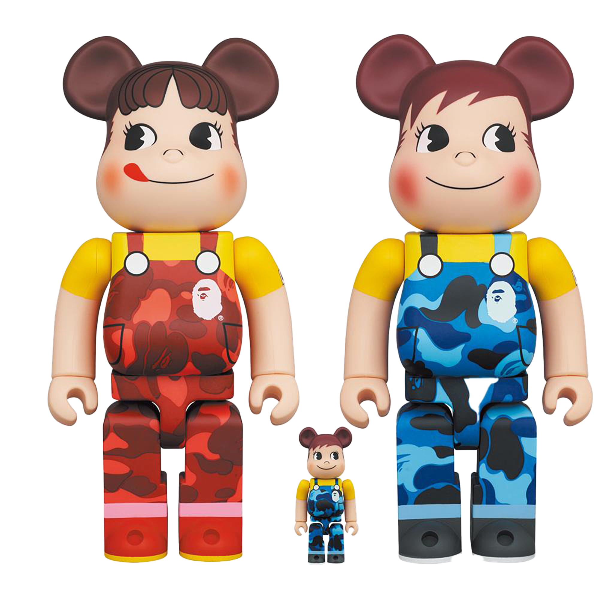 BE@RBRICK BAPE (R) × Peko-chan & Poco-chan 100％ & 400％(Set of 4)
