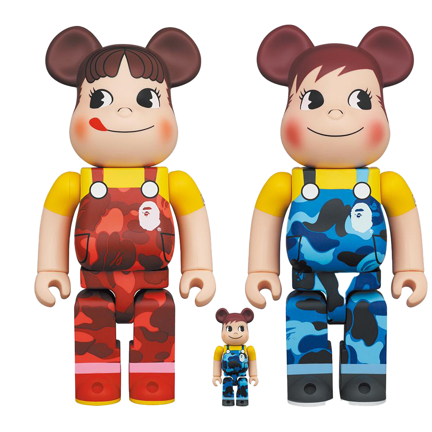 BE@RBRICK BAPE (R) × Peko-chan & Poco-chan 100％ & 400％(Set of 4)