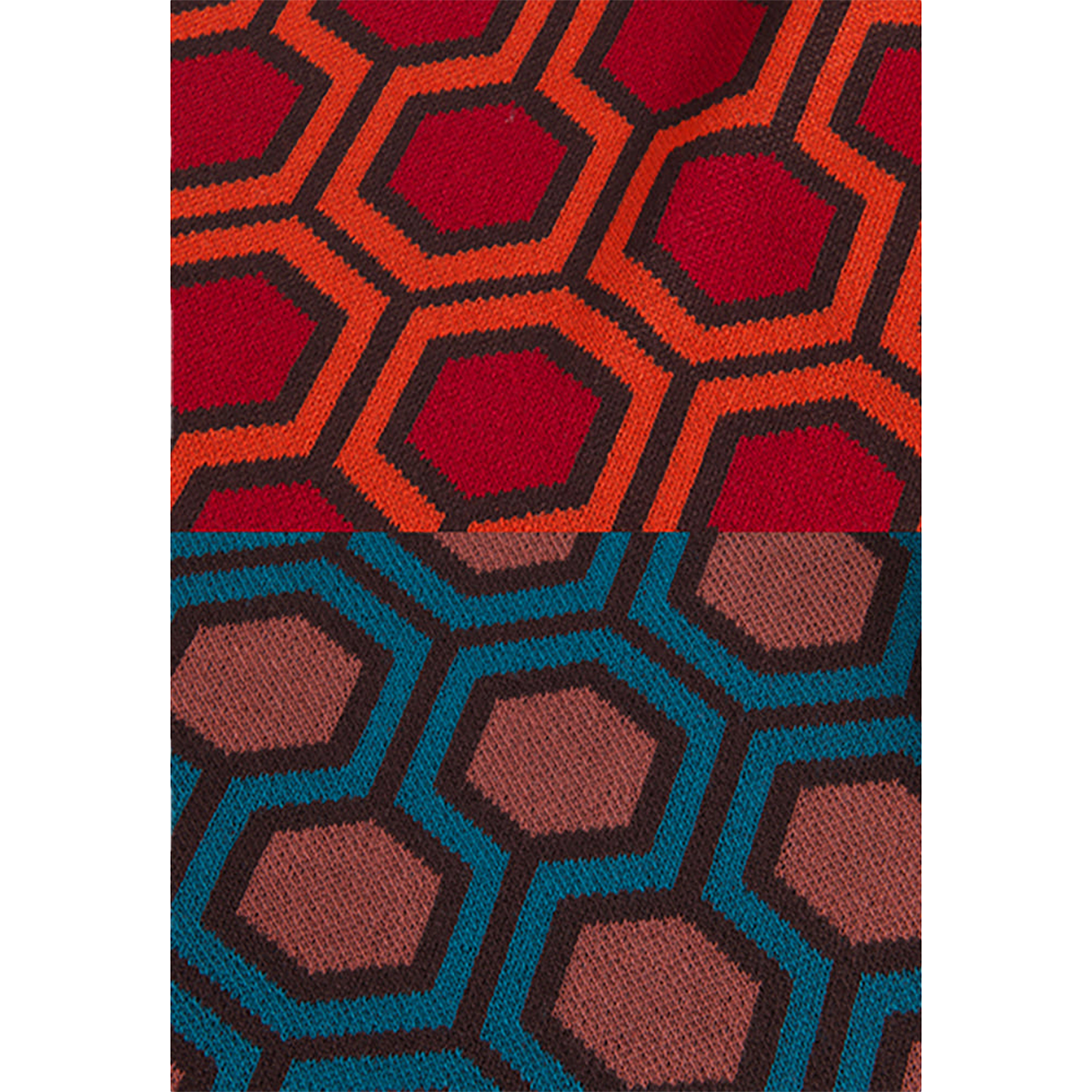 KNIT GANG COUNCIL "THE SHINING" KNIT SCARF "CARPET" ORANGE／TURQUOISE
