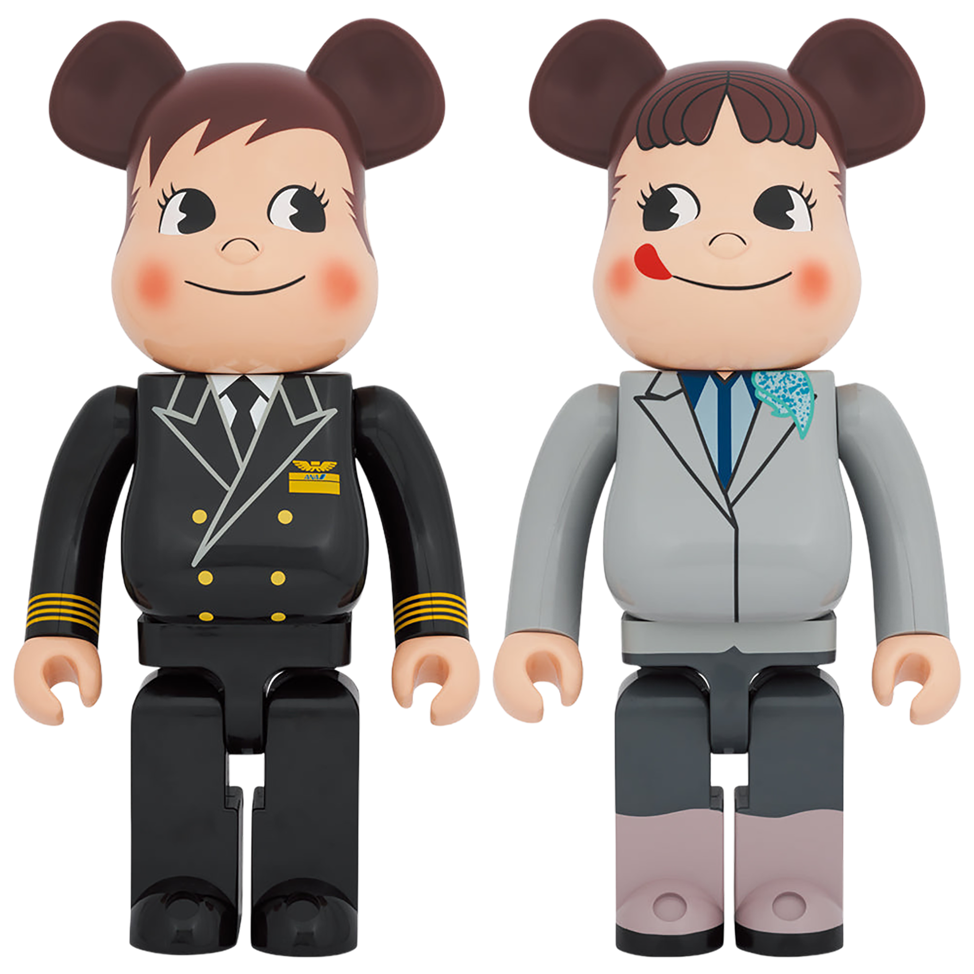 <ANA Original> BE@RBRICK for ANA CAPTAIN Poco-chan & CA 第 10 代 Peco-chan 1000% 2 件套