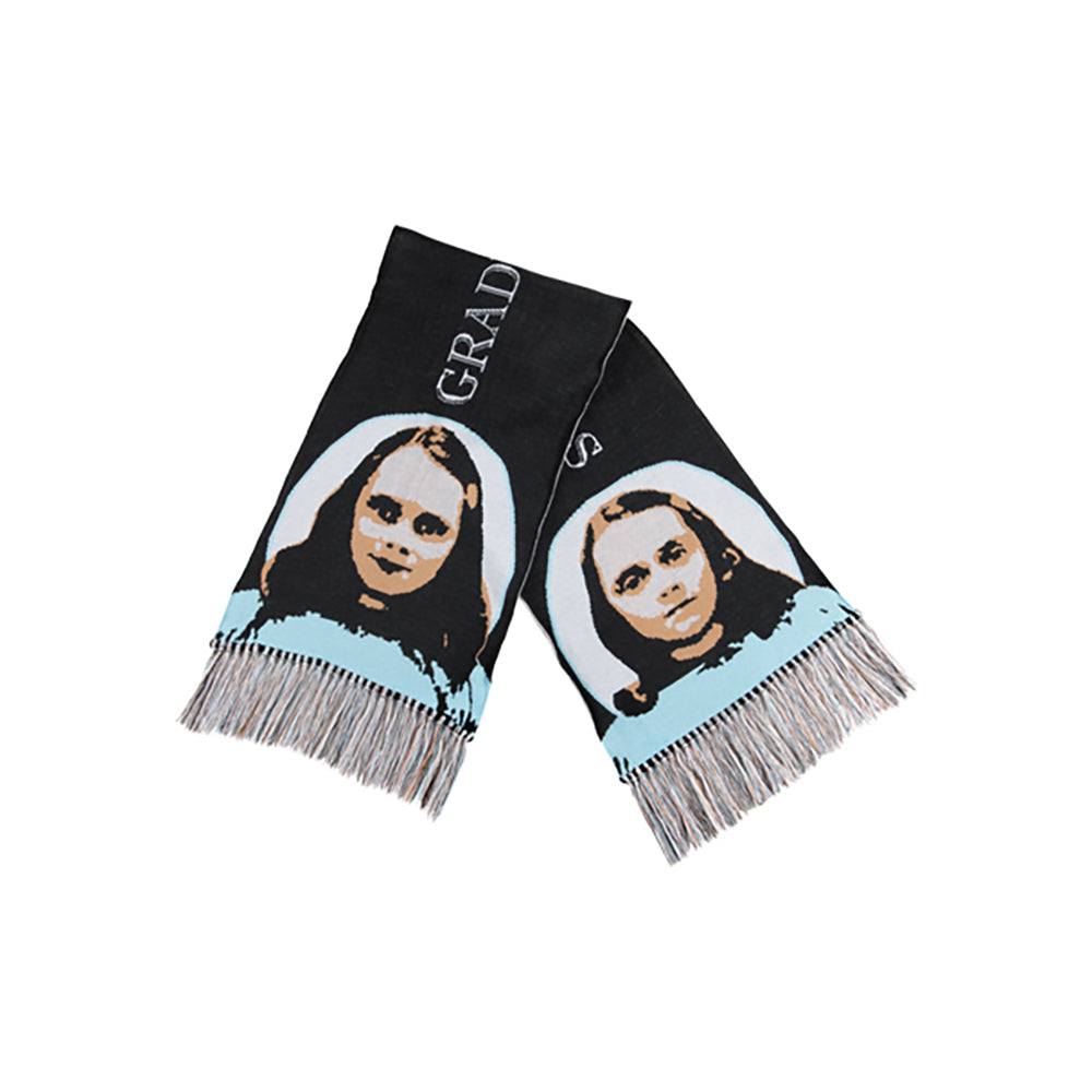 KNIT GANG COUNCIL "THE SHINING" KNIT SCARF "TWINS" BLACK／BEIGE_1