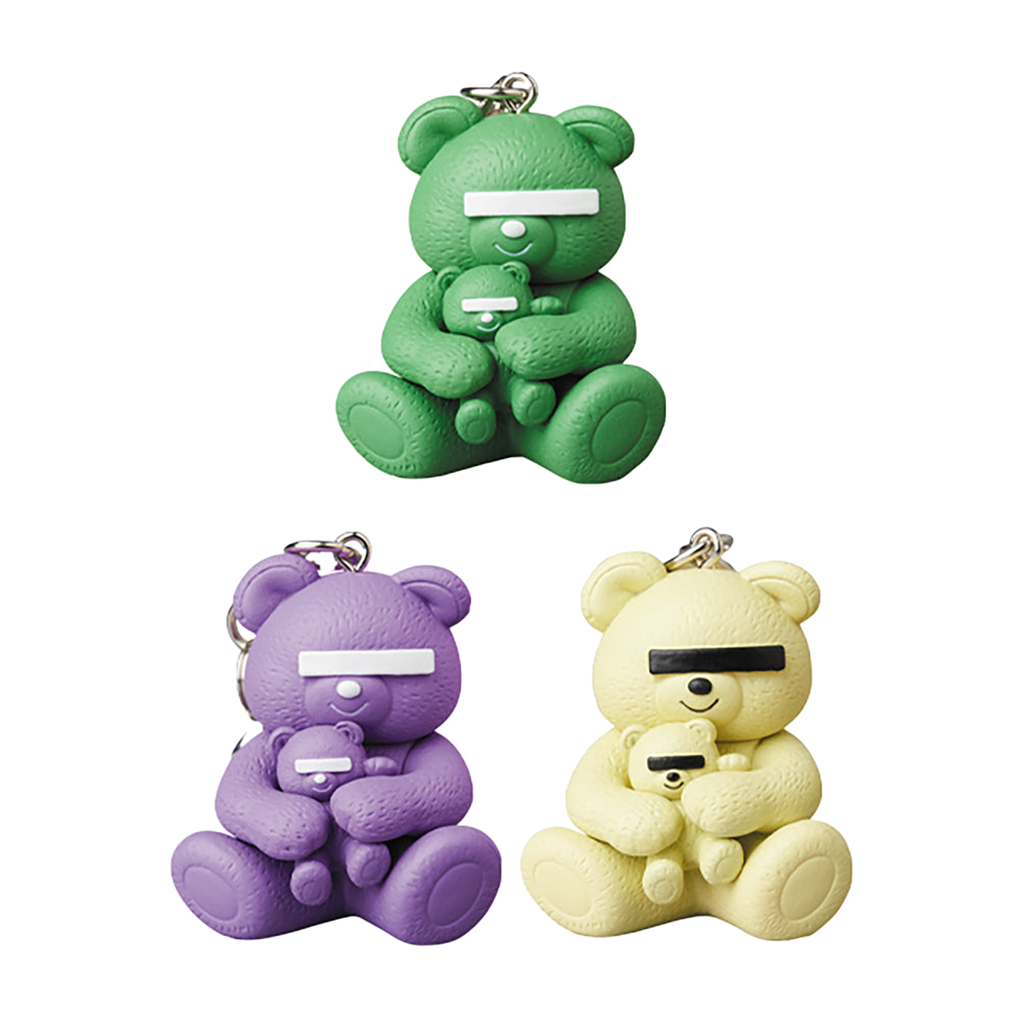 KEYCHAIN UNDERCOVER BEAR MOSSGREEN／LAVENDER／CREAM