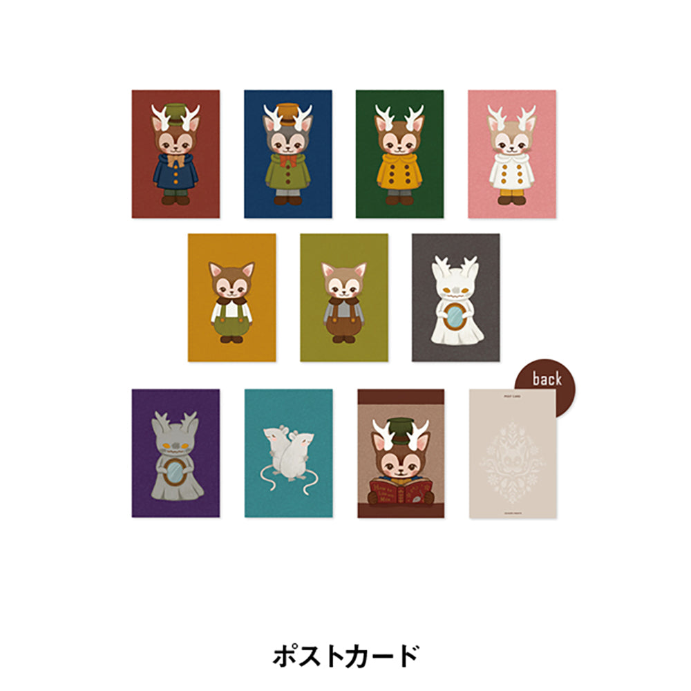 つのがはえた猫「MORRIS」 フレーム切手 ポストカード & A4クリアファイルセット、KITTY MORRISセット(限定カラー/レッド) 限定200個、KITTY MORRISセット(限定カラー/グリーン) 限定200個_1