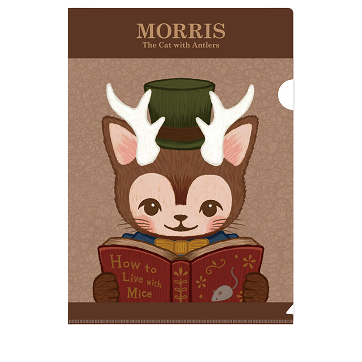 つのがはえた猫「MORRIS」 フレーム切手 ポストカード & A4クリアファイルセット、KITTY MORRISセット(限定カラー/レッド) 限定200個、KITTY MORRISセット(限定カラー/グリーン) 限定200個