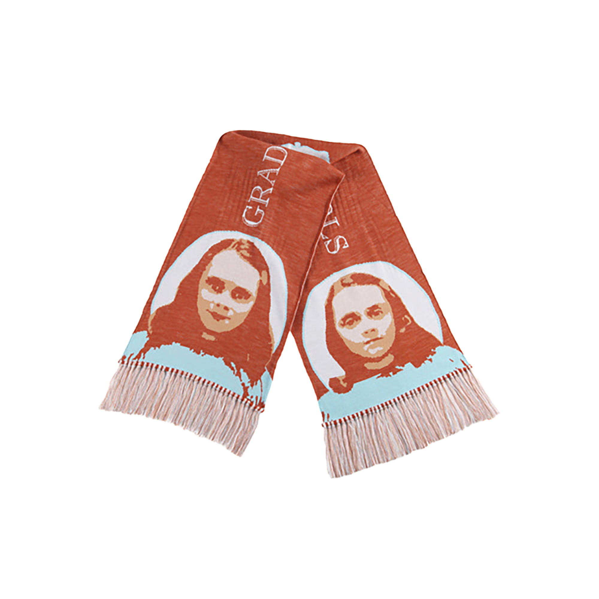 KNIT GANG COUNCIL "THE SHINING" KNIT SCARF "TWINS" BLACK／BEIGE