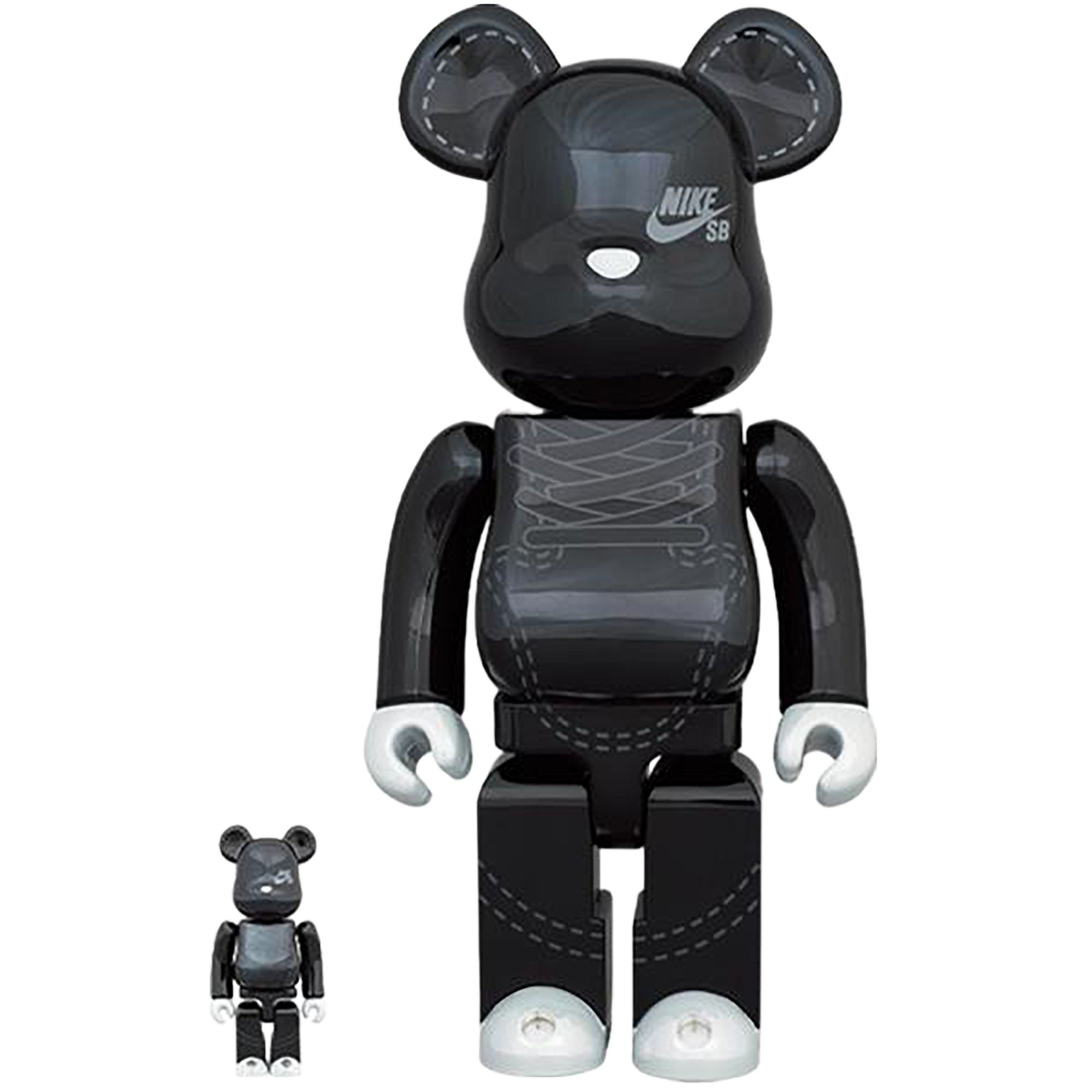 BE@RBRICK 耐克 SB 2020 黑色 100% 和 400%