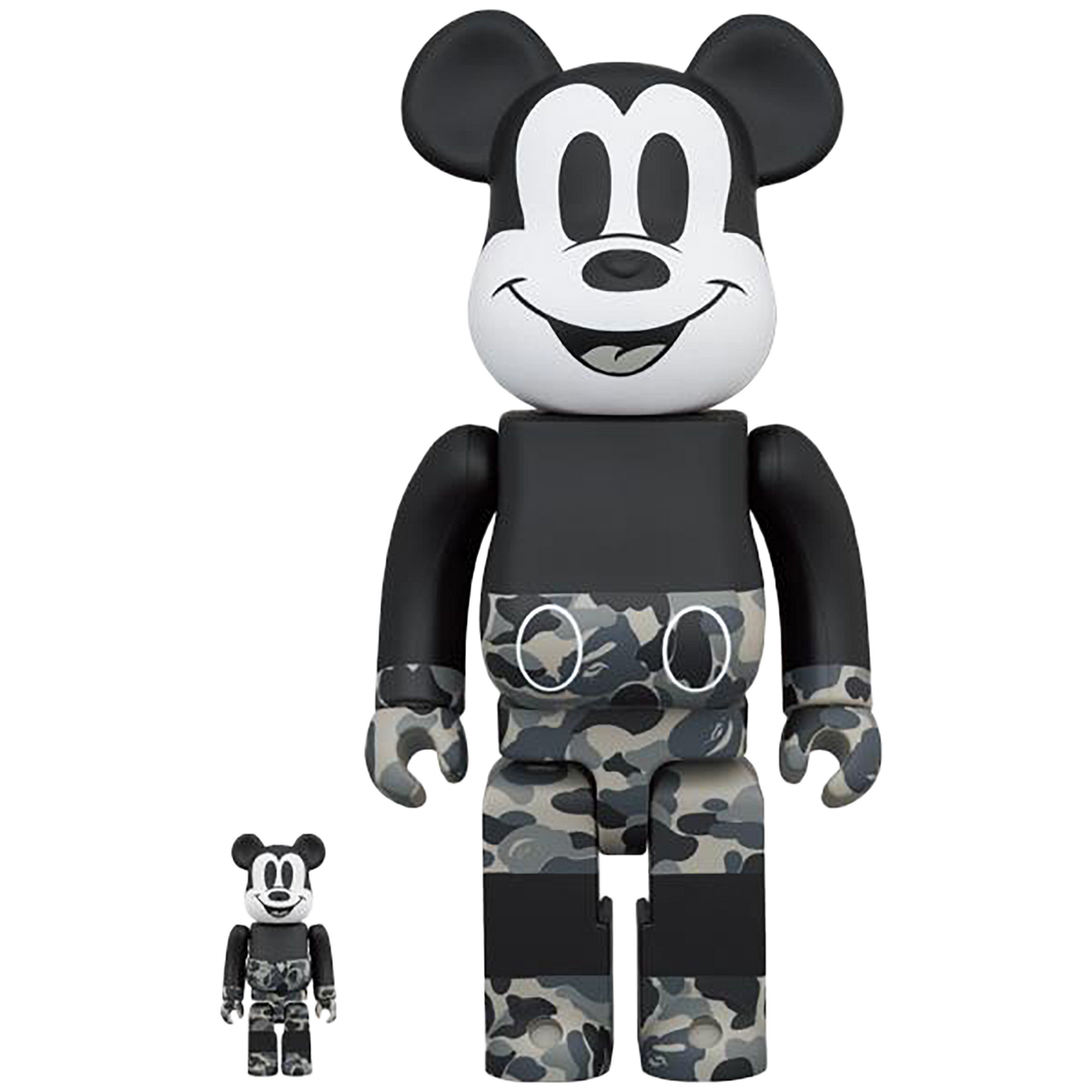 BE@RBRICK BAPE(R) MICKEY MOUSE MONOTONE Ver. 100％ & 400％