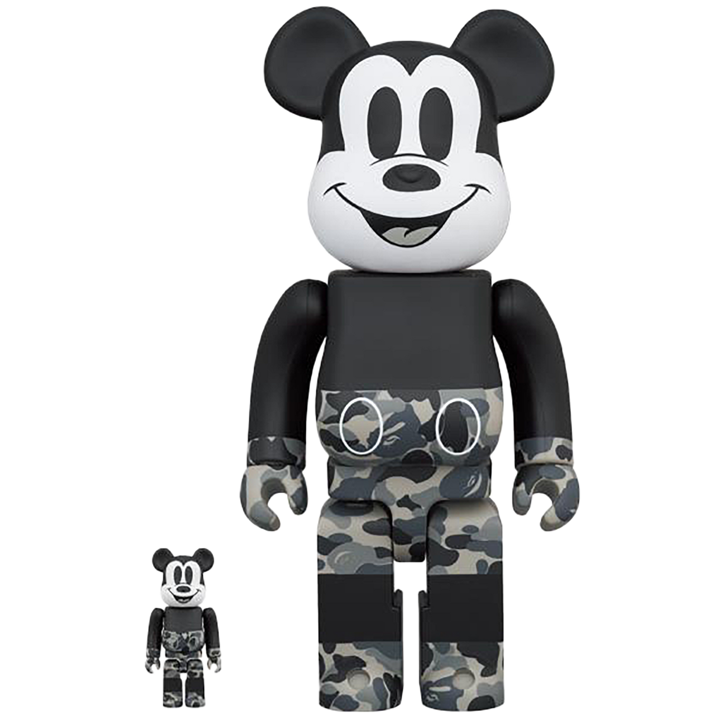 BE@RBRICK BAPE(R) MICKEY MOUSE MONOTONE Ver. 100％ & 400％