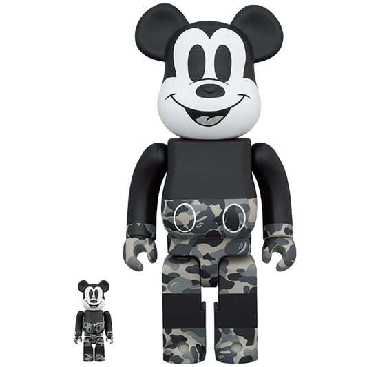 BE@RBRICK BAPE(R) 米老鼠单调版。 100% 和 400%