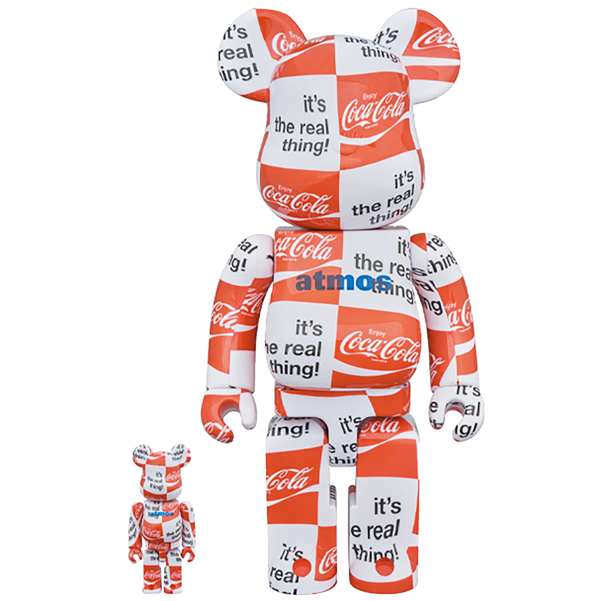 BE@RBRICK atmos × Coca-Cola 100％ & 400％ CHECKERBOARD