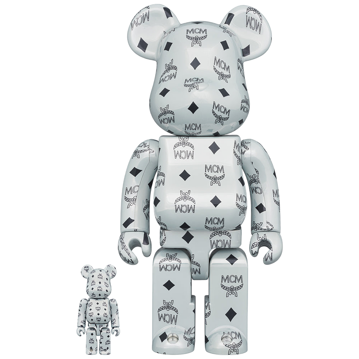 BE@RBRICK MCM WHITE CHROME Ver. 100％ & 400％