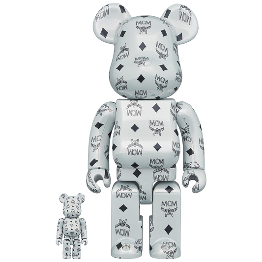 BE@RBRICK MCM 白铬版。 100% 和 400%