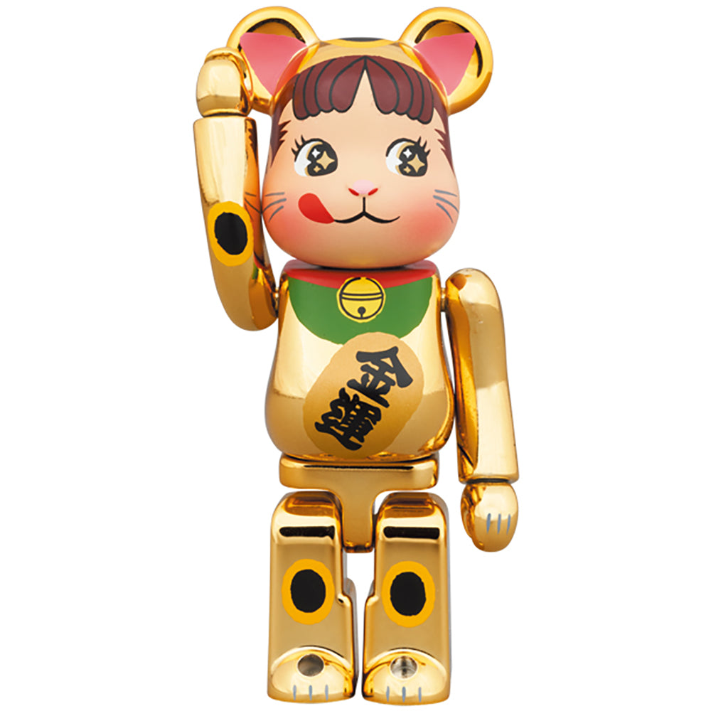 BE@RBRICK 招き猫 ペコちゃん 金運 金メッキ 100％ & 400％_1