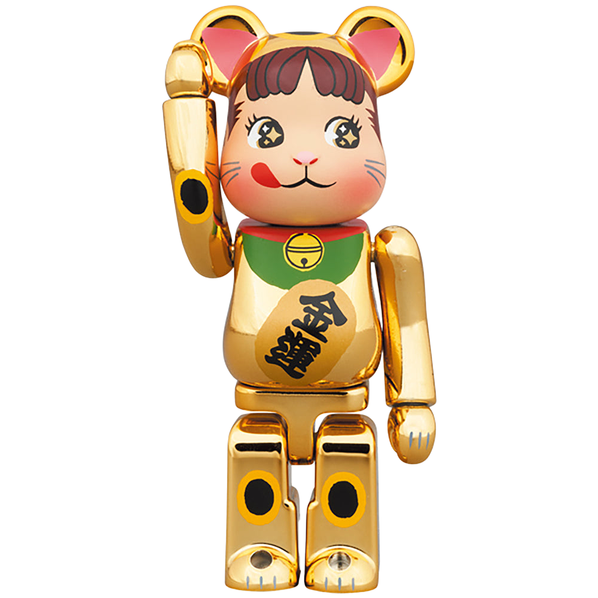BE@RBRICK 招き猫 ペコちゃん 金運 金メッキ 100％ & 400％