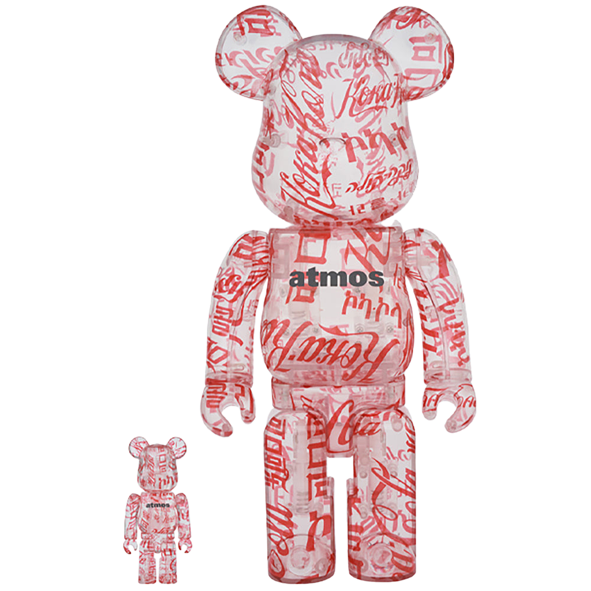BE@RBRICK atmos × Coca-Cola 100％ & 400％ CLEAR BODY