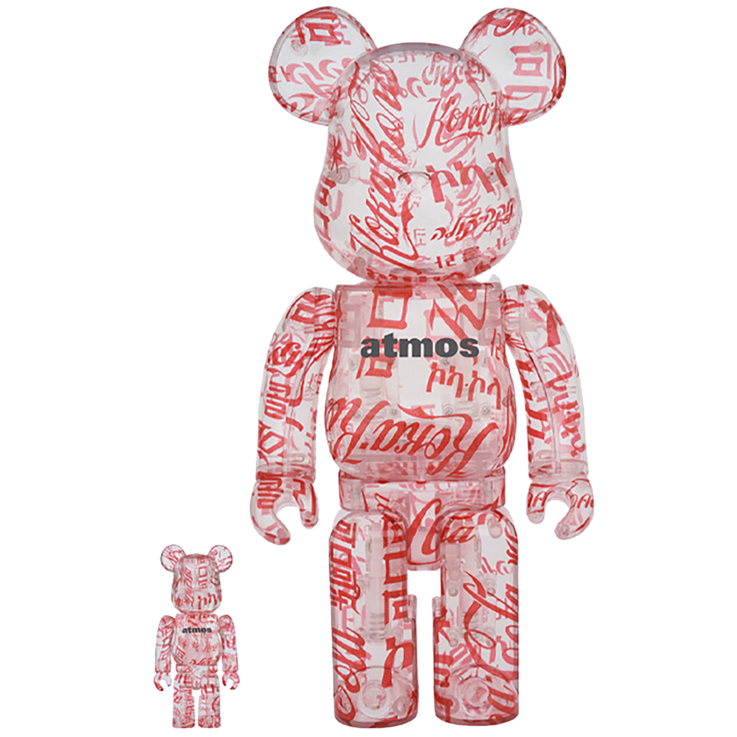 BE@RBRICK atmos × Coca-Cola 100％ & 400％ CLEAR BODY