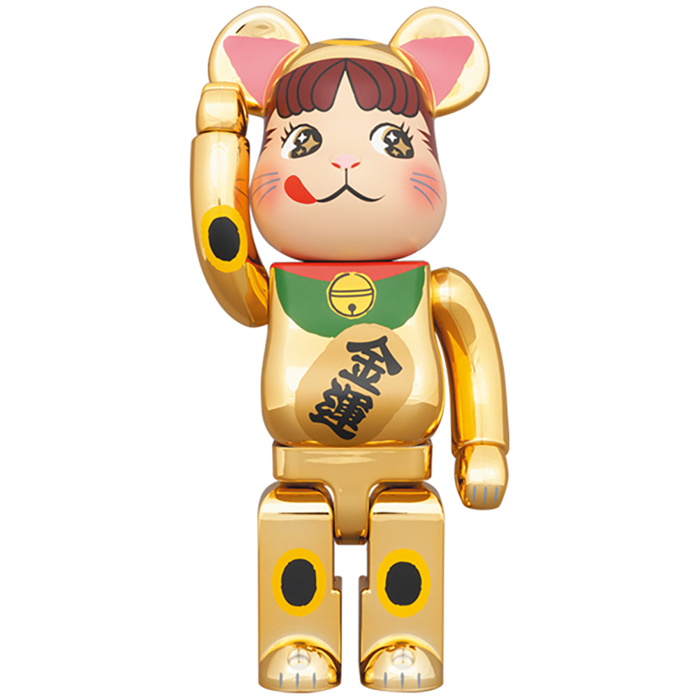 BE@RBRICK 招き猫 ペコちゃん 金運 金メッキ 100％ & 400％_2