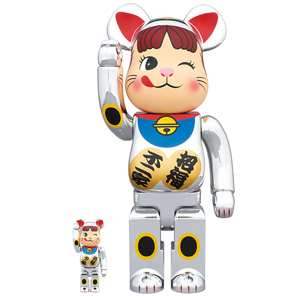 BE@RBRICK 招き猫 ペコちゃん 銀メッキ 100％ & 400％ | MEDICOM TOY