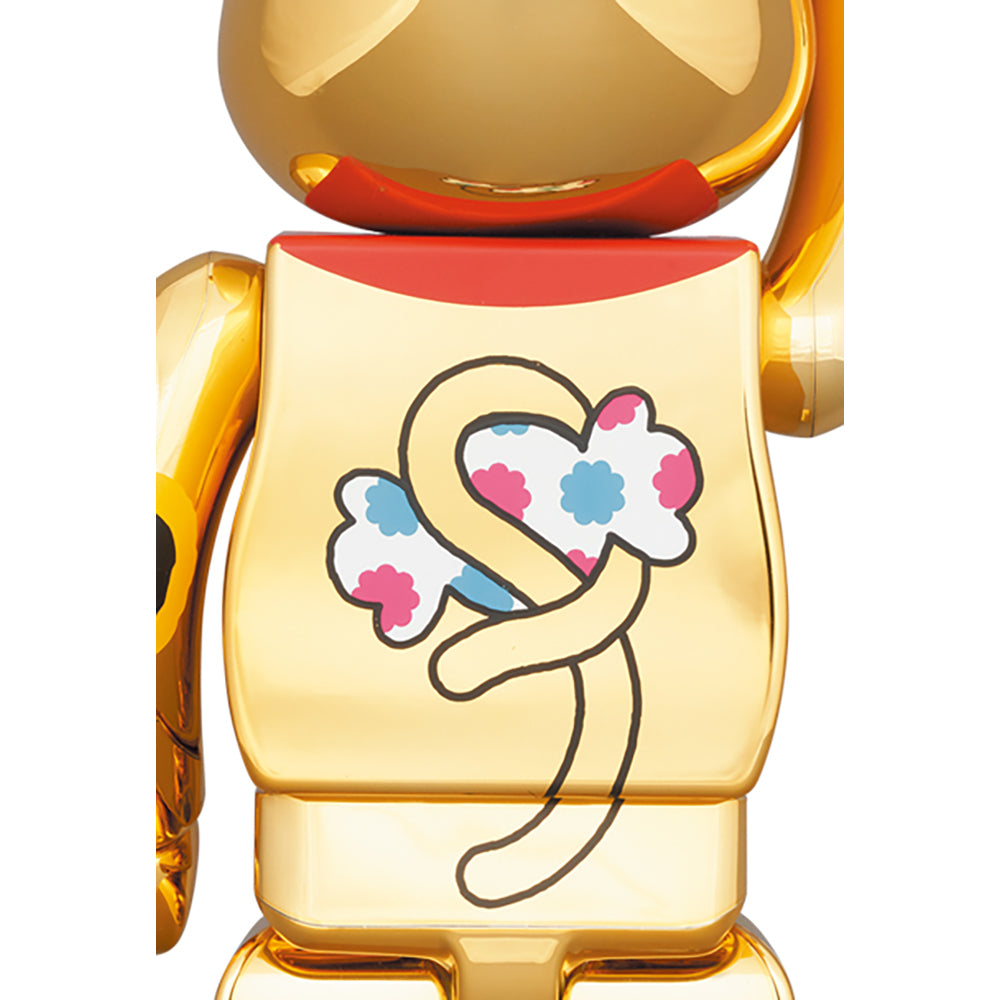 BE@RBRICK 招き猫 ペコちゃん 金運 金メッキ 100％ & 400％_3