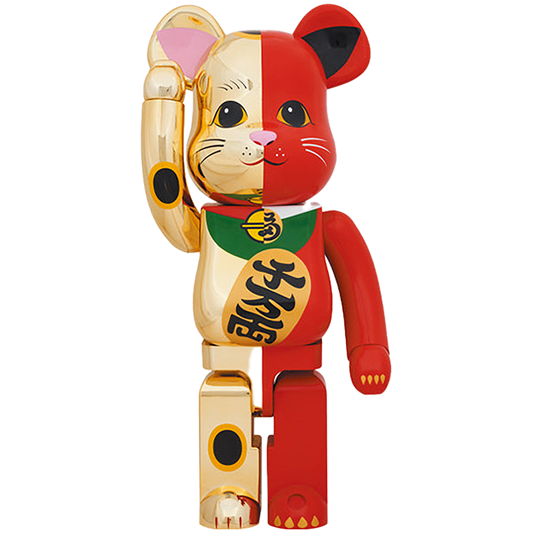 BE@RBRICK 招财猫金 x 红 1000%