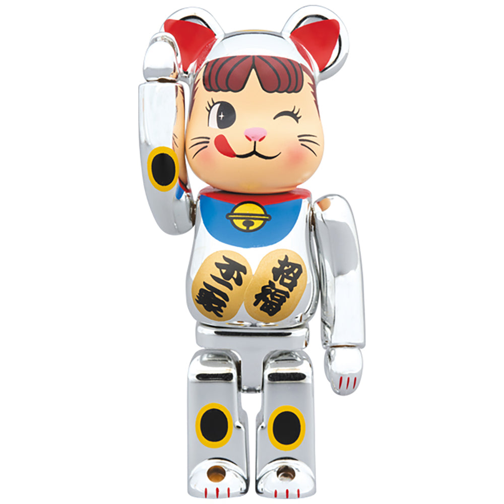 BE@RBRICK 招き猫 ペコちゃん 銀メッキ 100％ & 400％_1