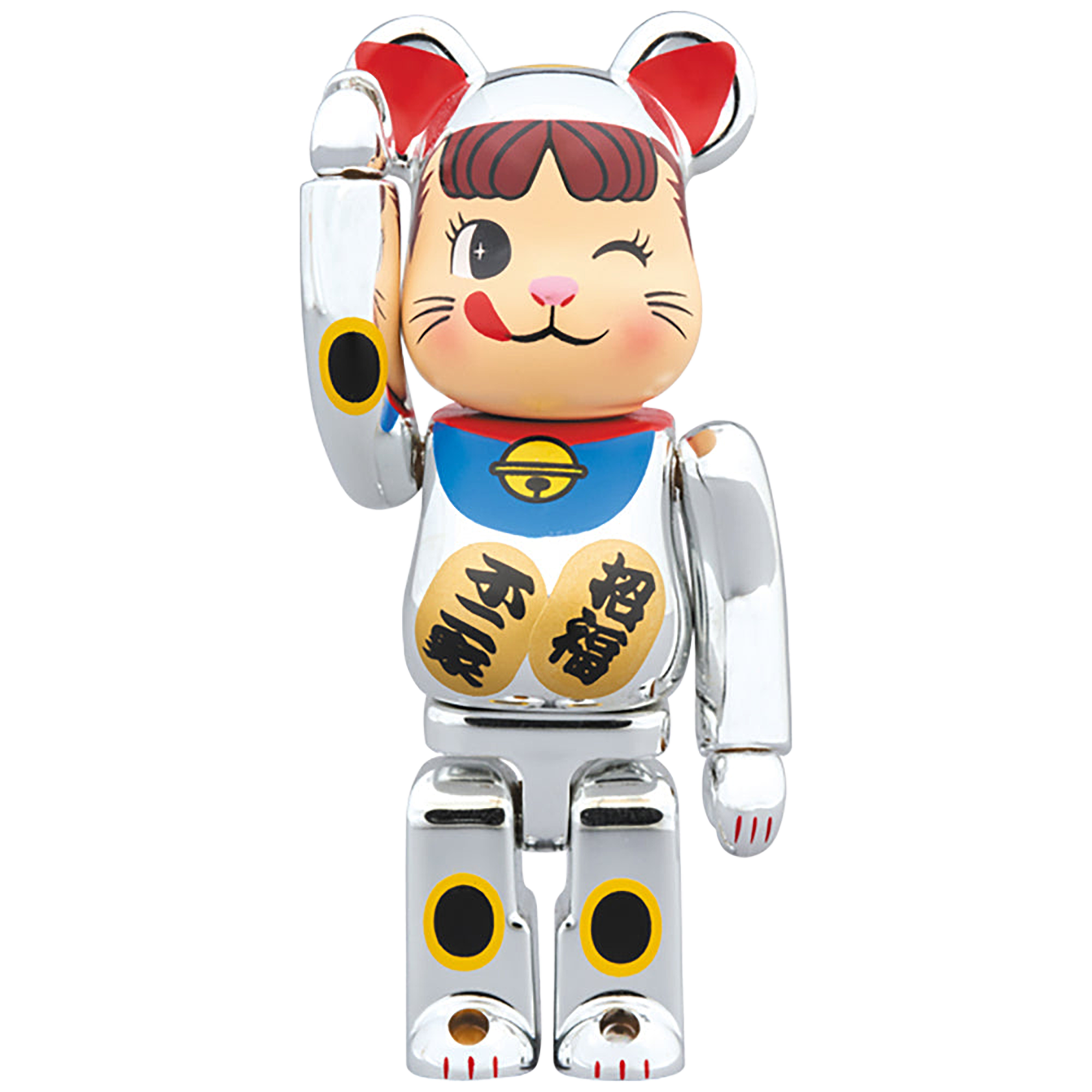 BE@RBRICK 招き猫 ペコちゃん 銀メッキ 100％ & 400％