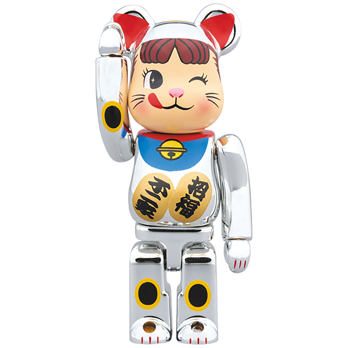 BE@RBRICK 招き猫 ペコちゃん 銀メッキ 100％ & 400％