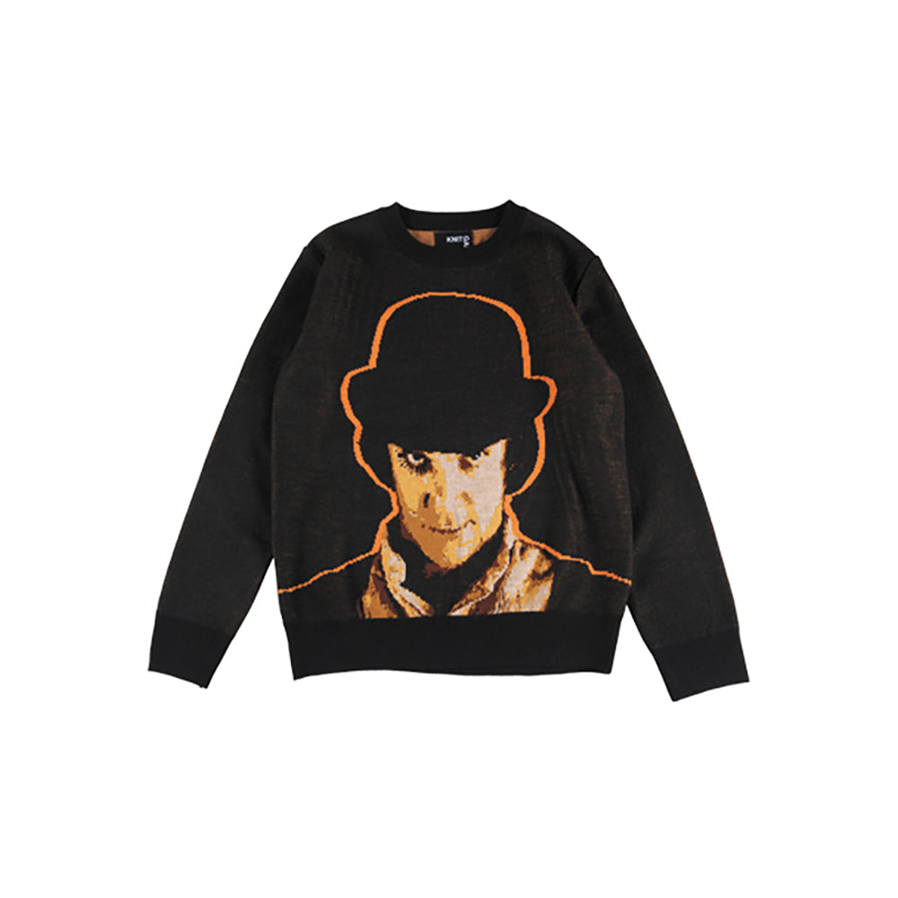 KNIT GANG COUNCIL "A CLOCKWORK ORANGE" CREW NECK SWEATER "ALEX" BLACK／ORANGE_1