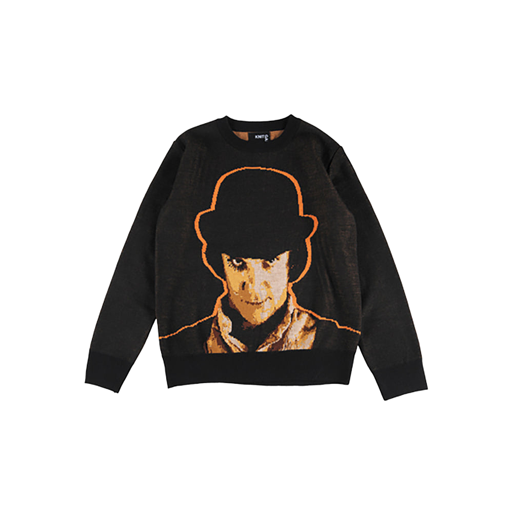 KNIT GANG COUNCIL "A CLOCKWORK ORANGE" CREW NECK SWEATER "ALEX" BLACK／ORANGE