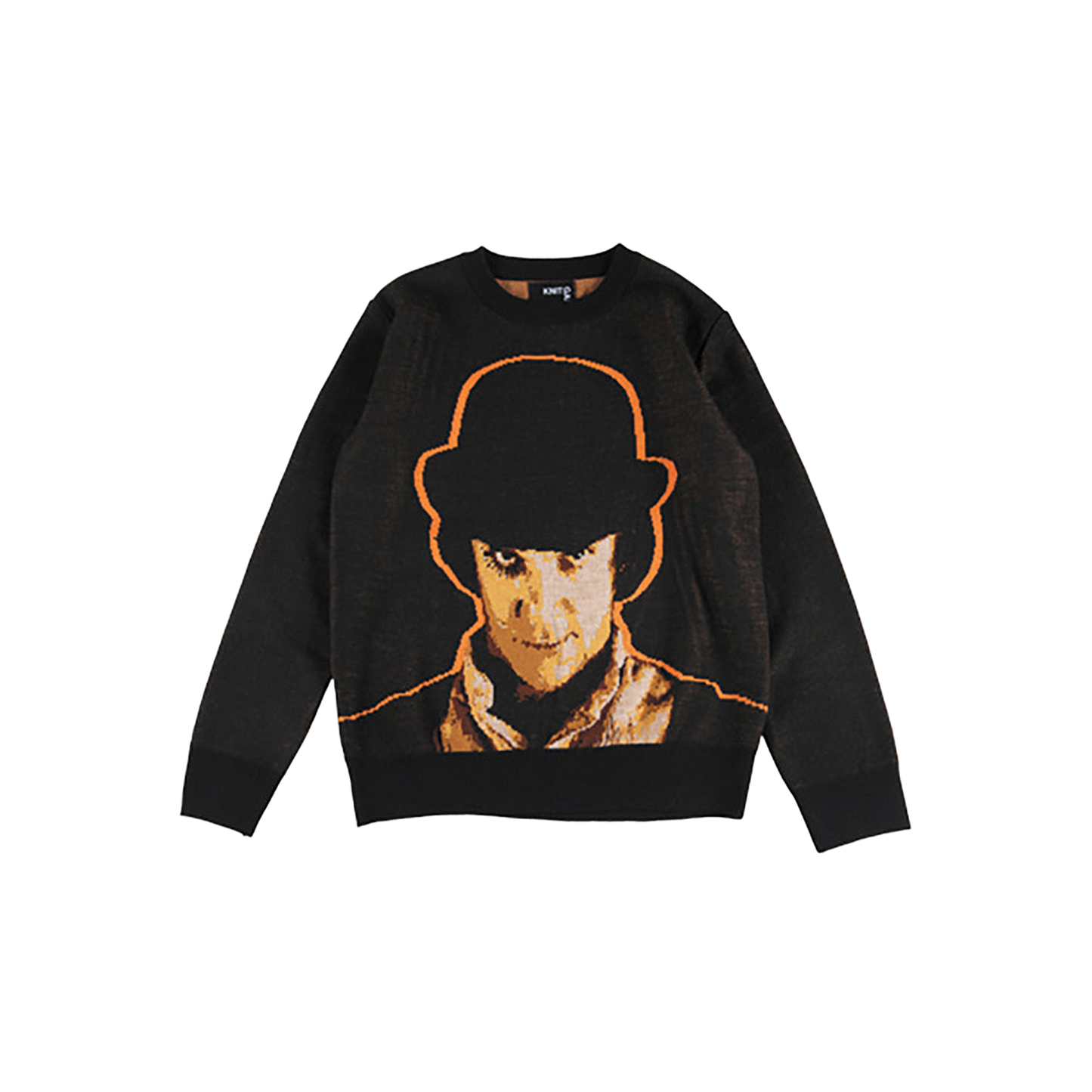 KNIT GANG COUNCIL "A CLOCKWORK ORANGE" CREW NECK SWEATER "ALEX" BLACK／ORANGE