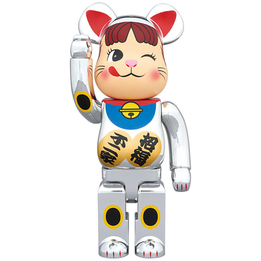 BE@RBRICK 招き猫 ペコちゃん 銀メッキ 100％ & 400％_3