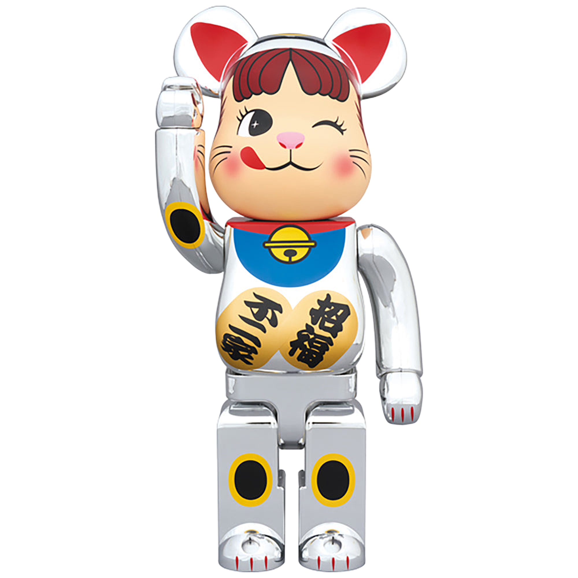 BE@RBRICK 招き猫 ペコちゃん 銀メッキ 100％ & 400％