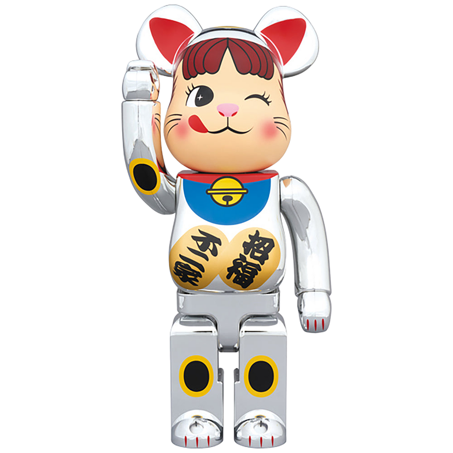 BE@RBRICK 招き猫 ペコちゃん 銀メッキ 100％ & 400％