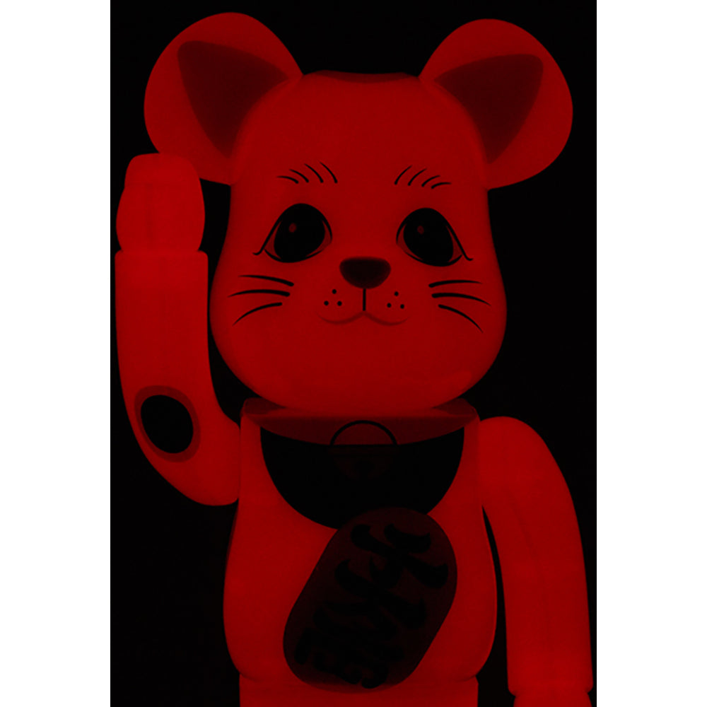 BE@RBRICK 招き猫 赤蓄光 400％_1