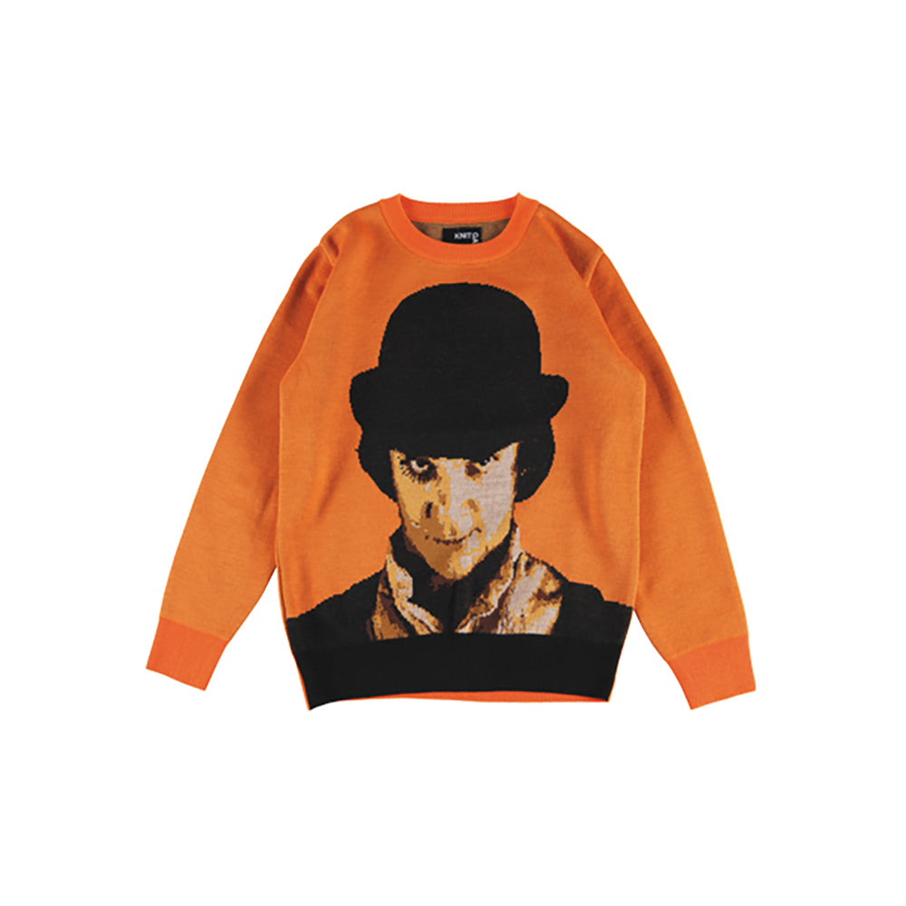 KNIT GANG COUNCIL "A CLOCKWORK ORANGE" CREW NECK SWEATER "ALEX" BLACK／ORANGE_3