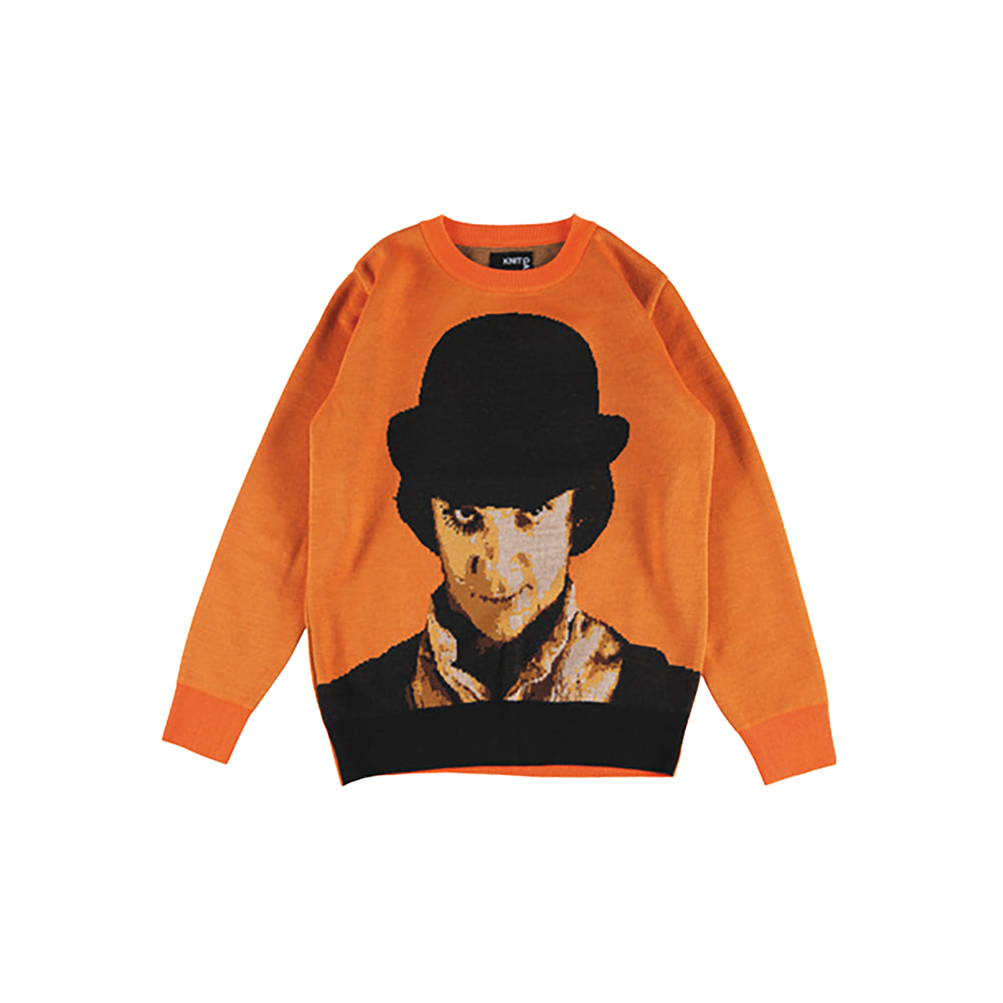 KNIT GANG COUNCIL "A CLOCKWORK ORANGE" CREW NECK SWEATER "ALEX" BLACK／ORANGE