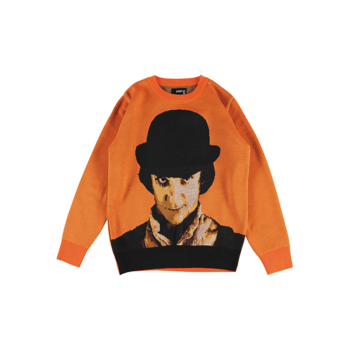 KNIT GANG COUNCIL "A CLOCKWORK ORANGE" CREW NECK SWEATER "ALEX" BLACK／ORANGE