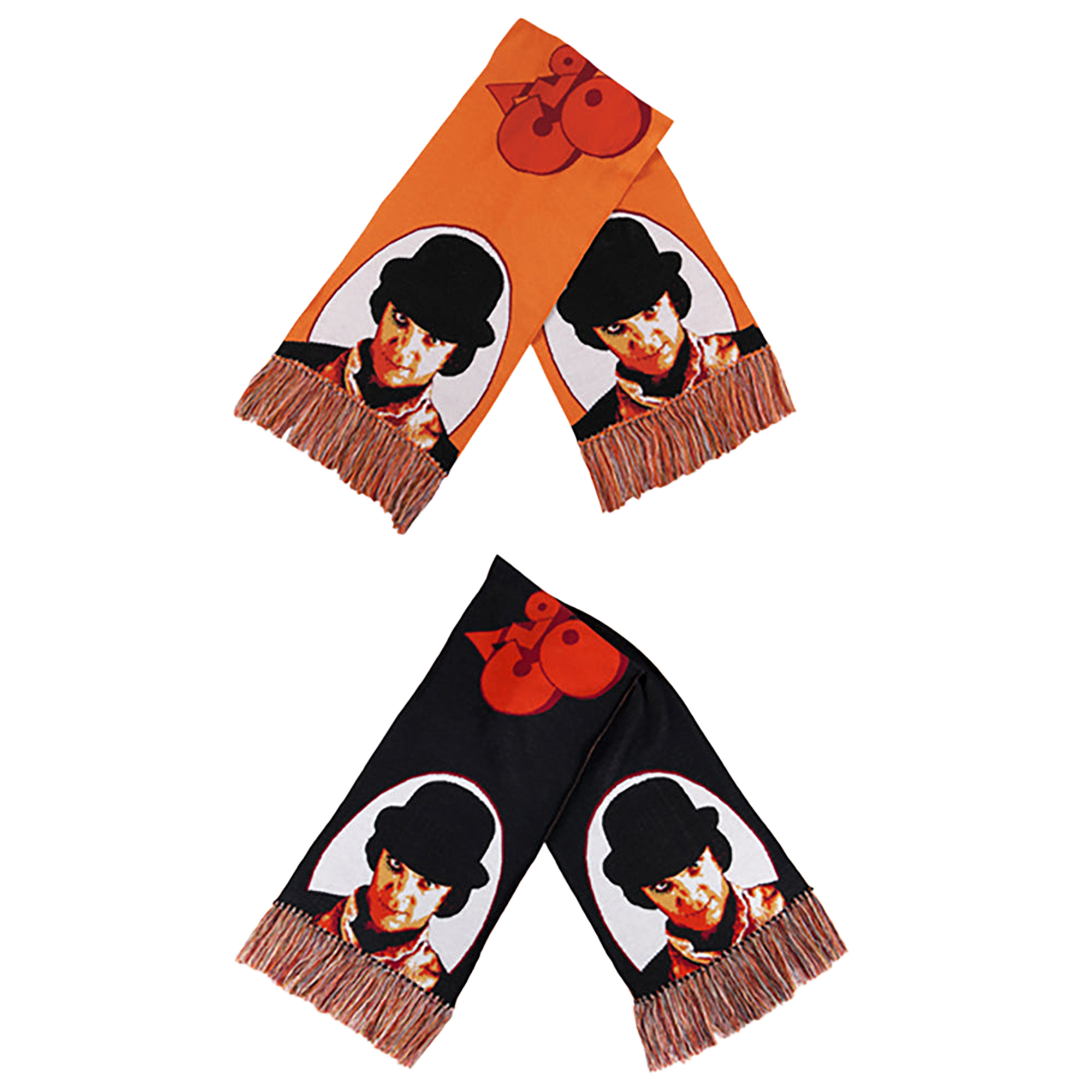 KNIT GANG COUNCIL "A CLOCKWORK ORANGE" KNIT SCARF "ALEX" BLACK／ORANGE