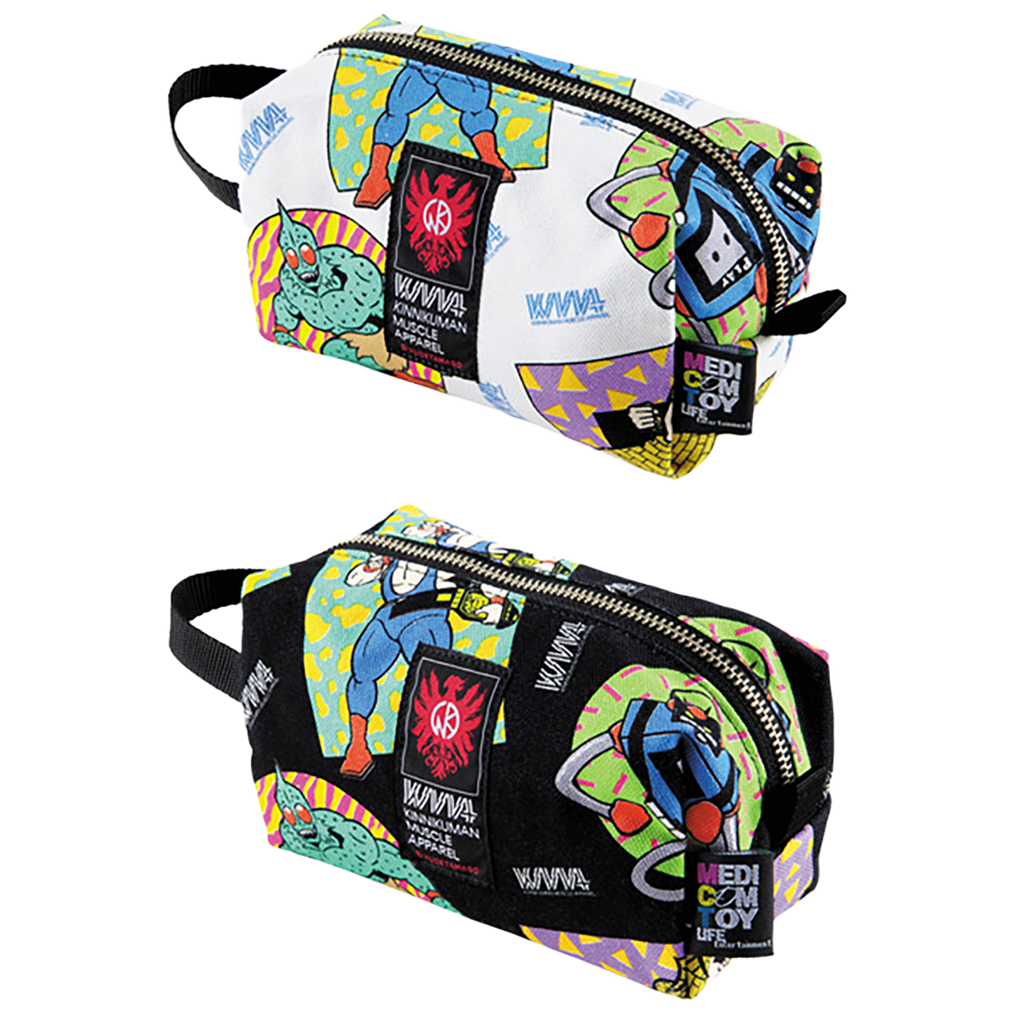 MLE KINNIKUMAN シリーズ KINNIKUMAN TRAVEL POUCH WHITE/BLACK